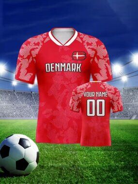 Denmark Soccer Jersey - Red/White Team Style Football Shirt